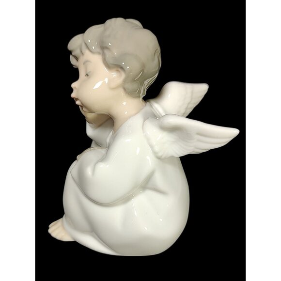 Lladro Thinking Sitting Angel Boy Cherub 4" Figurine #4539, Vintage - Picture 7 of 10